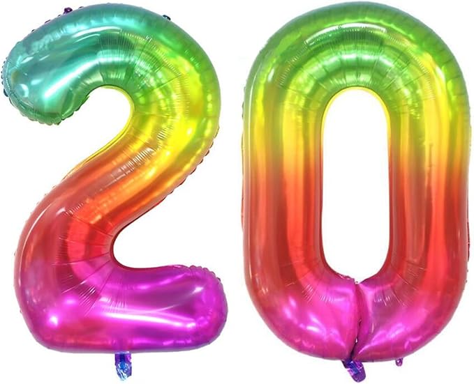 40 inch digital balloon, Jelly Color, Number 20 by TNCDJKPA