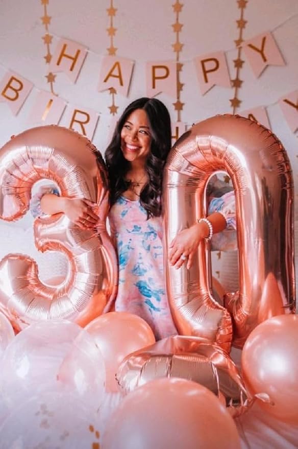 Rose Gold Number 3 Balloon 40 inch, Balloon numbers party supplies, deco photo - Image 7