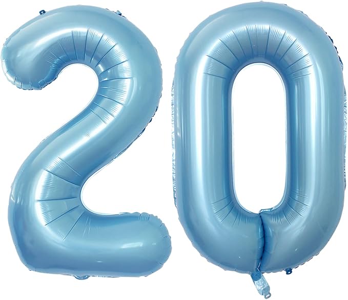 Number 20 Balloons for 20th Birthday Party Decorations, 42 Inch Jumbo Foil by GOER