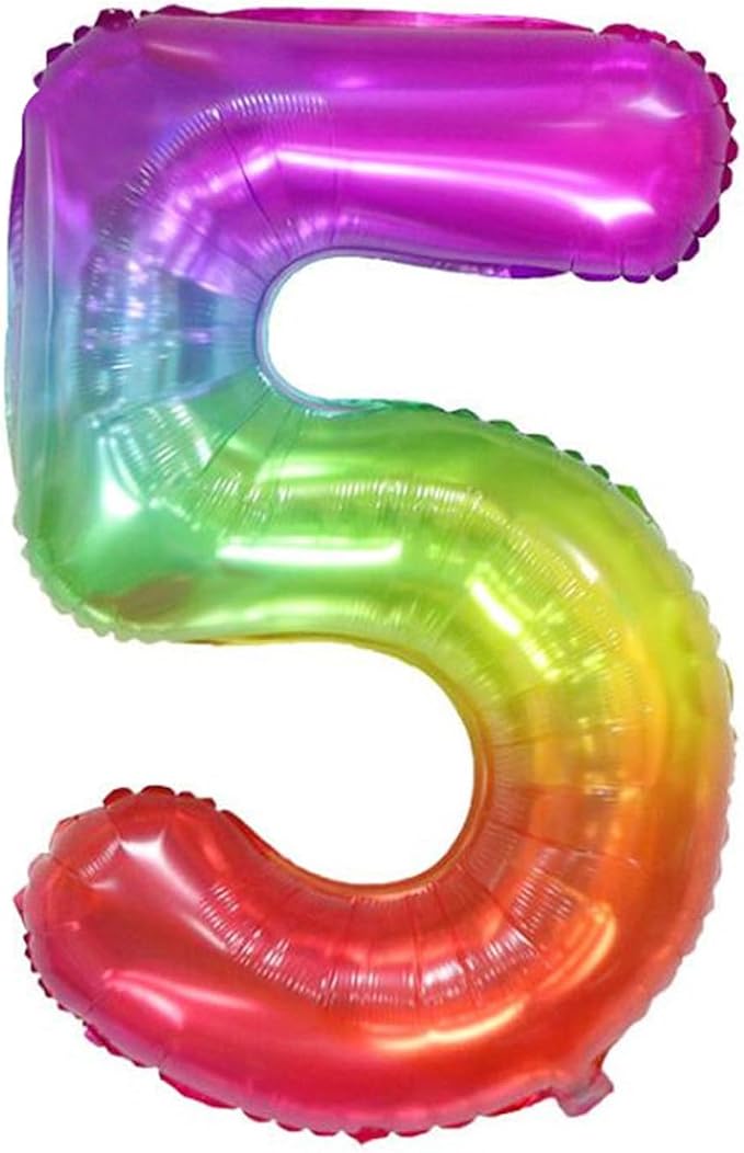 40 inch digital balloon, number 5, Jelly Color by TNCDJKPA