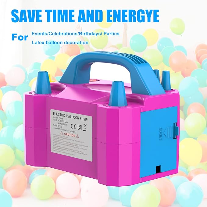 LANGXUN Portable High Power Electric Balloon Pump, Two Nozzle 110V 600W Air - Image 8
