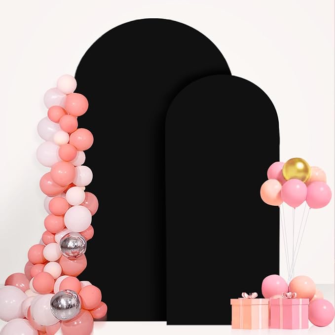 FANPROMS Wedding Arch Cover Black Arch Cover 6FT 7.2FT Spandex Arch Backdrop - Image 6