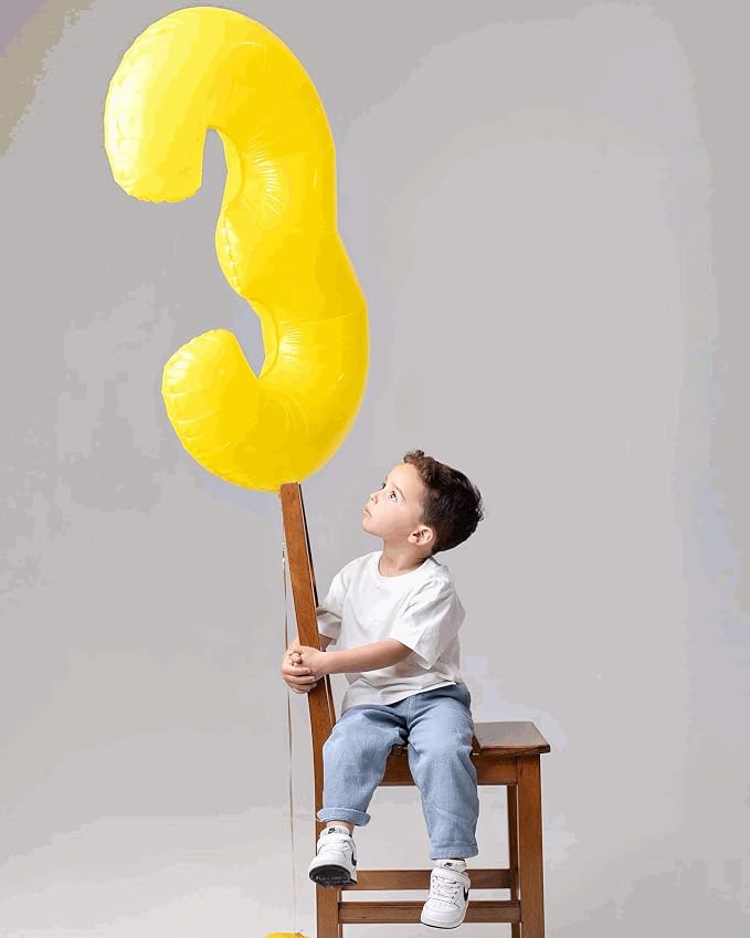 2 Balloon - Macaron Yellow Birthday Number Balloons, 40 Inch Decorations | - Image 9