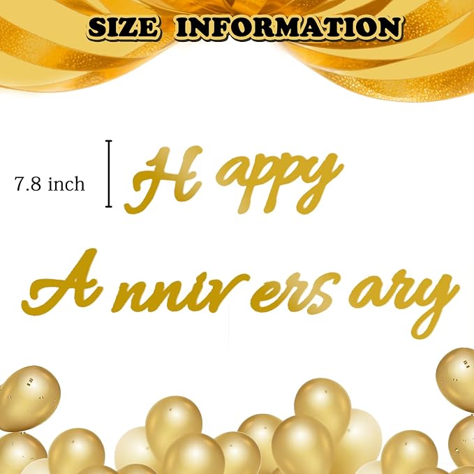 Happy Anniversary Banner Balloons Wedding Love Party and Background Indoor - Image 2