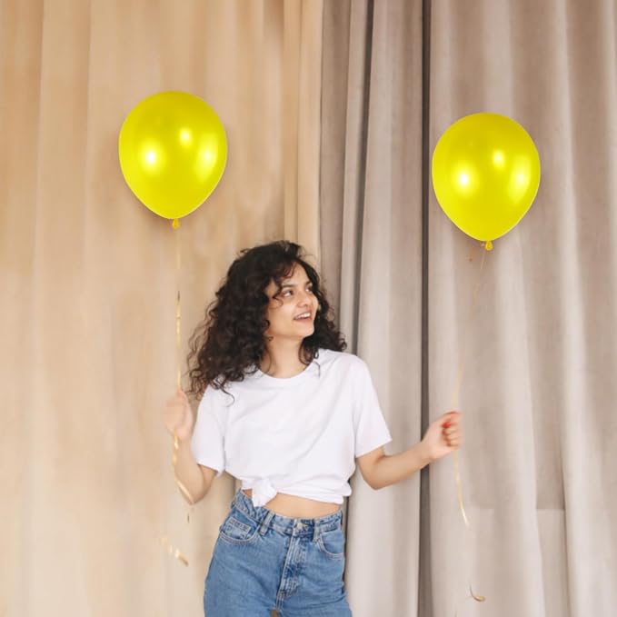 120 Pack Pearl Yellow Balloons, Bright 12 inch Royal Yellow Latex Party Balloons - Image 7