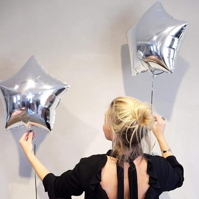 24 Pcs 18" Silver Star Balloons Foil Balloons Mylar Balloon - Image 6