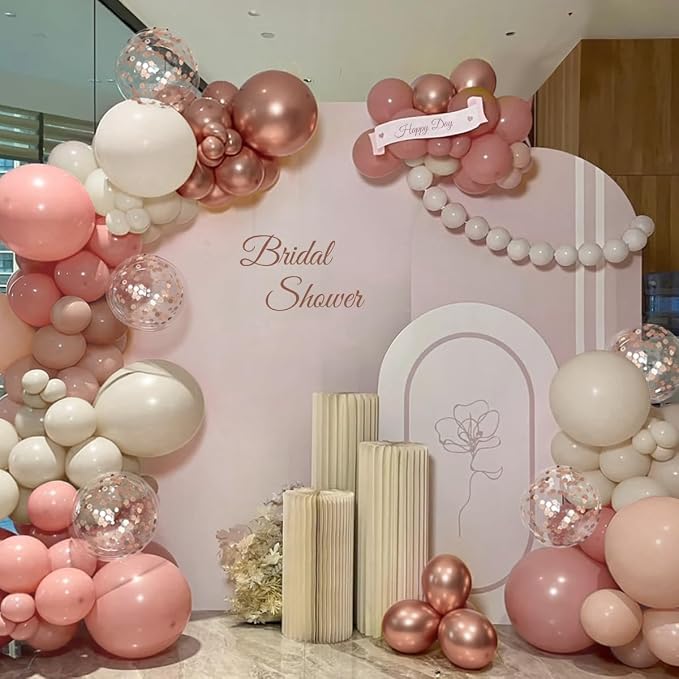 Dusty Pink and White Balloon Garland Arch Kit - Image 7