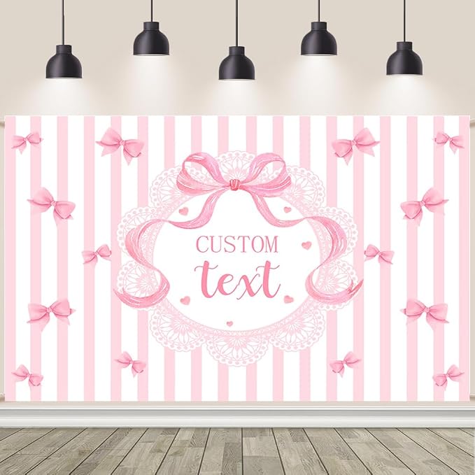 AIBIIN Custom A Sweet Little Girl is on The Way Photography Background Pink Bow by AIBIIN