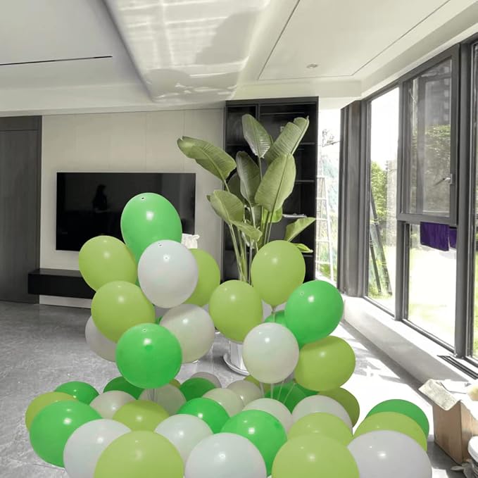 300 Pack Green and White Balloons 100 of each of the 3 colors 12 inch Green - Image 5