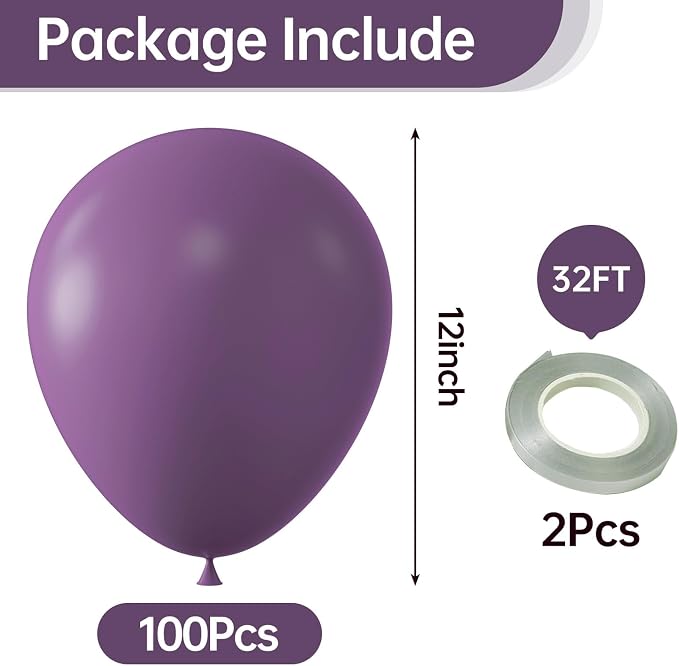 10 Inch Retro Purple Balloons - Image 2