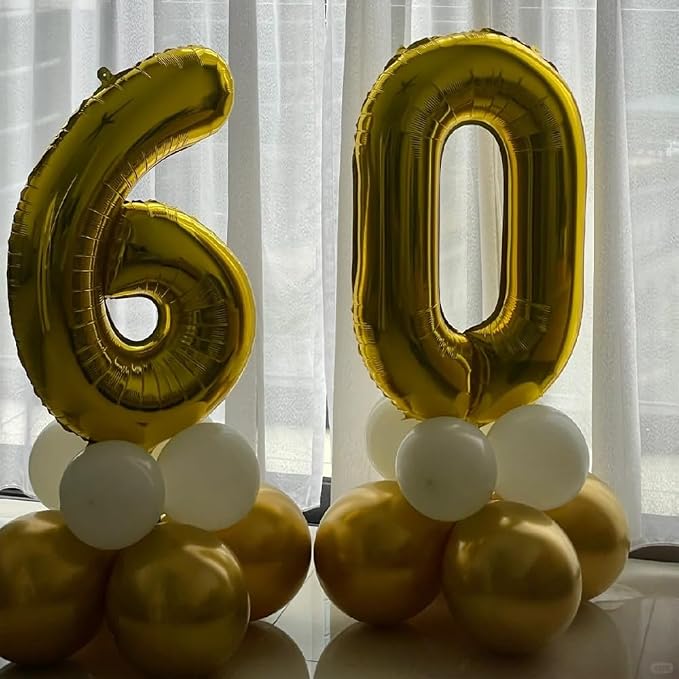 40 inch Gold Number Balloon Giant Foil Helium Balloons Gold Number 6 Balloon - Image 7
