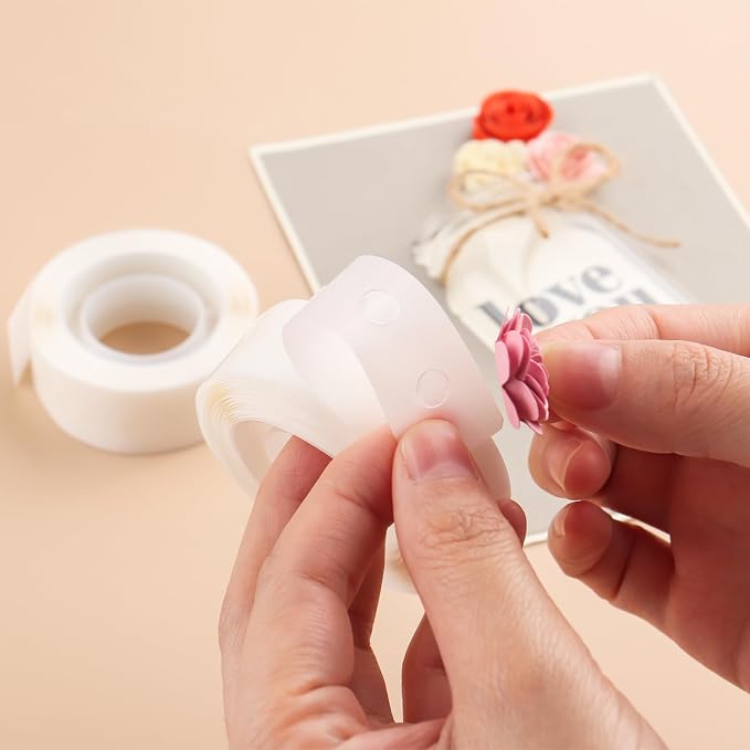BAOFALI 900 Pcs 1/8in 3 Roll Ultra Thin Adhesive Dots Clear Removable Double - Image 8