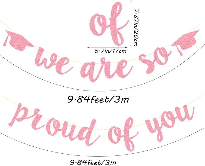 2026 Graduation Banners Party Decorations Rose Gold Glitter Grad Banners | - Image 5