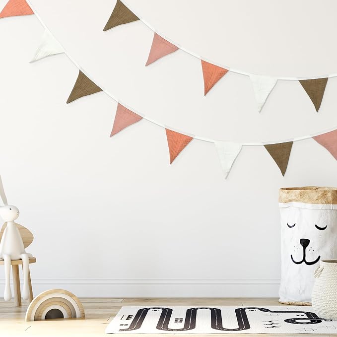 Oudain 2 Pcs Pennant Banner Flags Nursery Garland Triangle Bunting Flags - Image 7