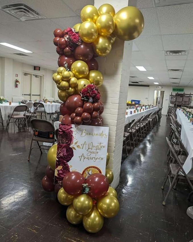 Burgundy Balloon Arch Kit, Different Size Balloons - Image 7