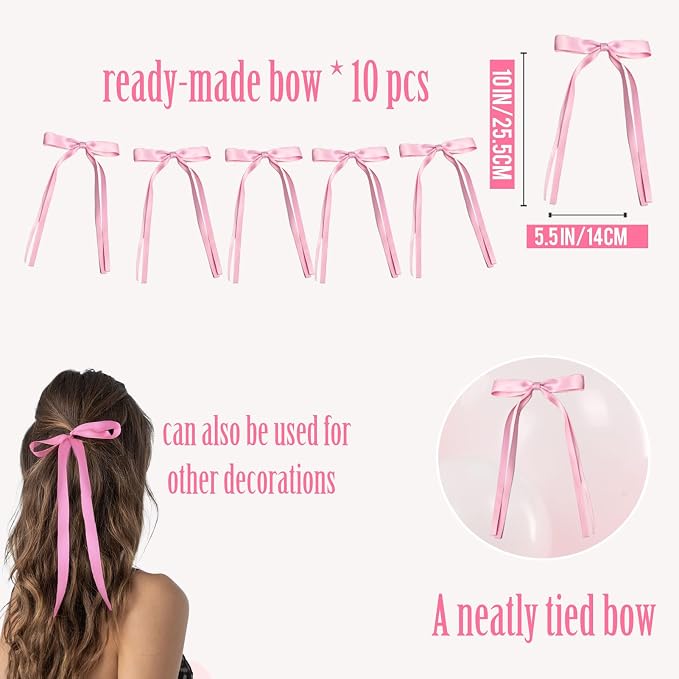 Pink White Bow Birthday Decorations - Image 7