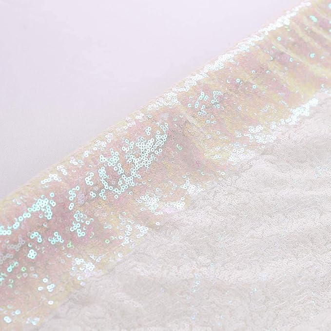 Eternal Beauty White Iridescent 3mm Sequin Backdrop 8x8 Ft - Image 9