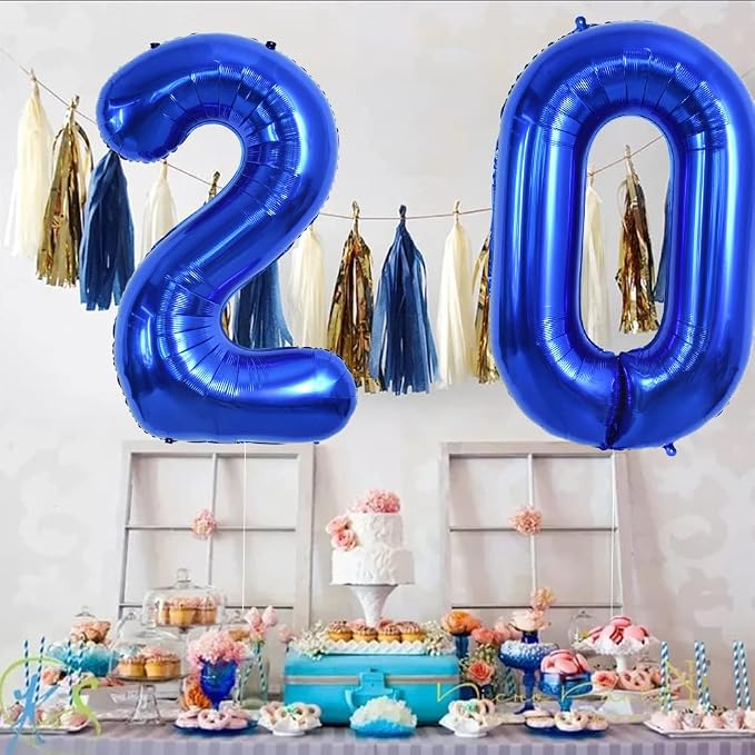 TONIFUL 40 Inch Navy Blue Number 0 Balloons Large Foil Birthday Party Decor | - Image 6