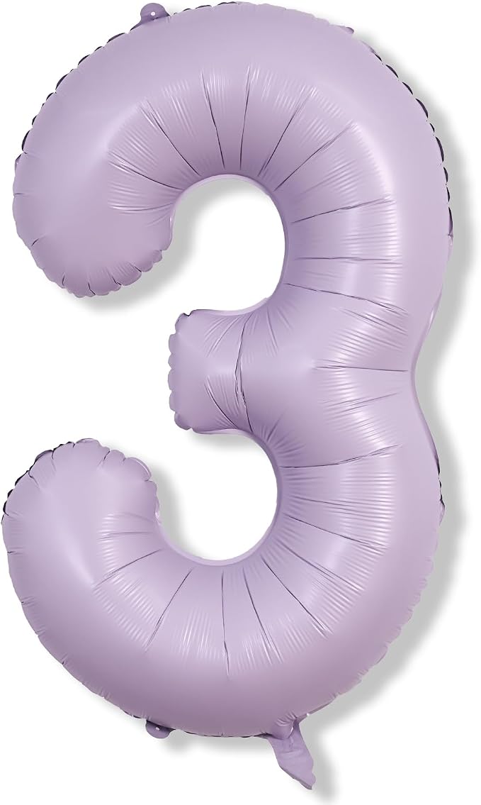 Large Dusty Pastel Purple 3 Balloons, 40 Inch Giant Light Purple Helium Mylar - Image 7