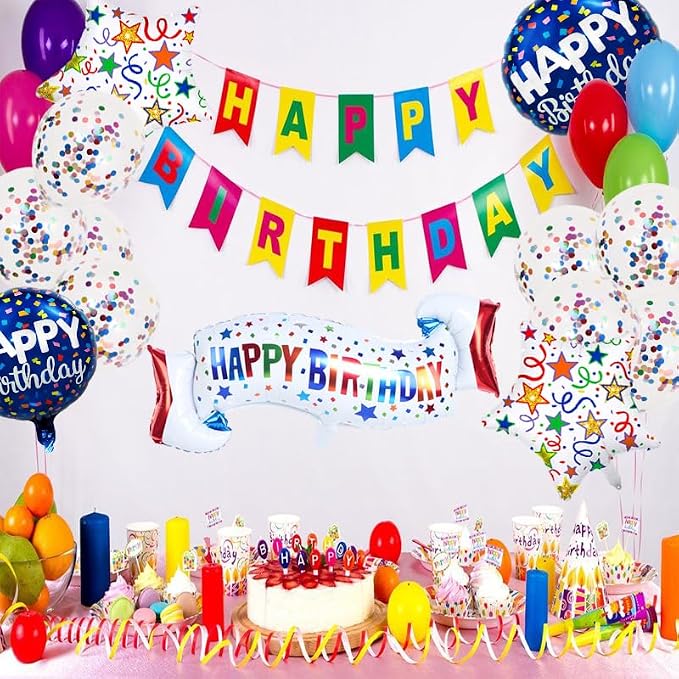 Birthday Decoration Set Colorful Happy Birthday Banner Balloon - Image 4