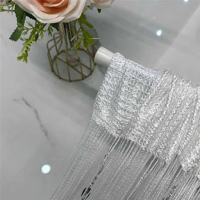 ave split 100cmX200cm Decorative Door String Curtain Beads Wall Panel Fringe - Image 7