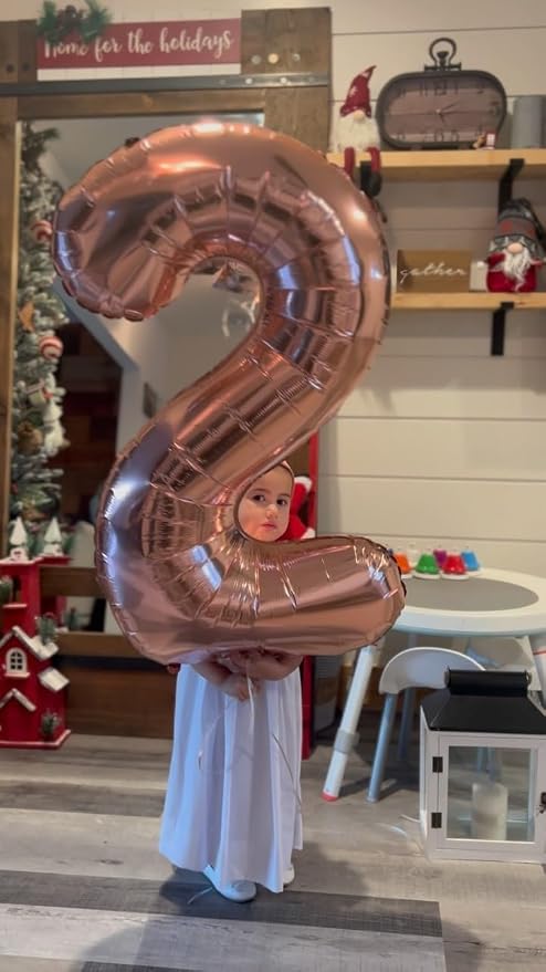 Rose Gold Number 2 Balloon 40 Inch - Image 7