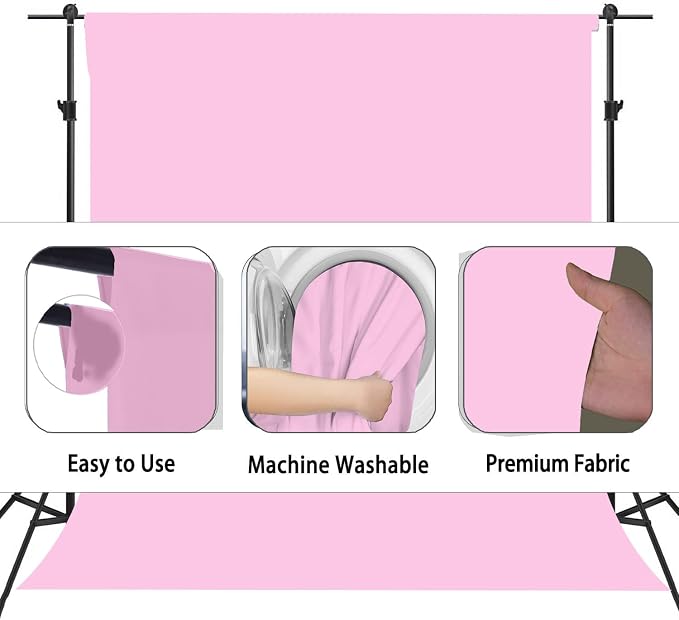 Pink Photography Backdrop for Photoshoot, Fabric 8x10ft | Versatile Studio - Image 6