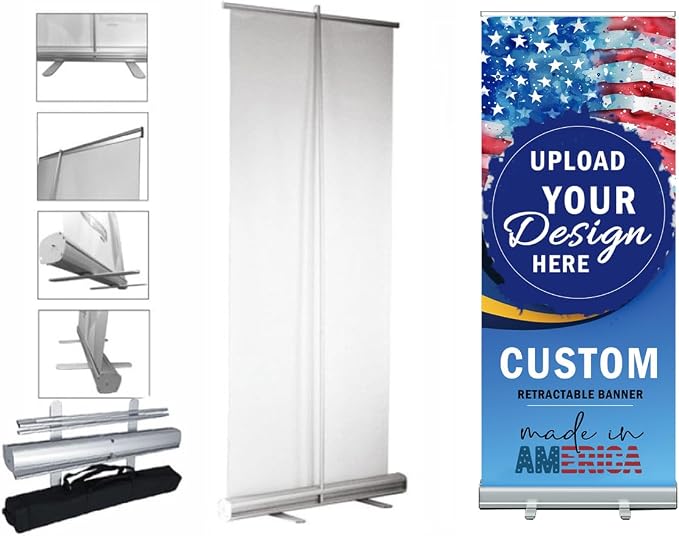 Personalized Custom Aluminum Retractable Banner 23.6''x63", Aluminum - Image 9