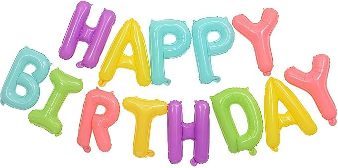 Candy Happy Birthday Balloons Banner 16 Inch Mylar Foil Letters by WESTGO
