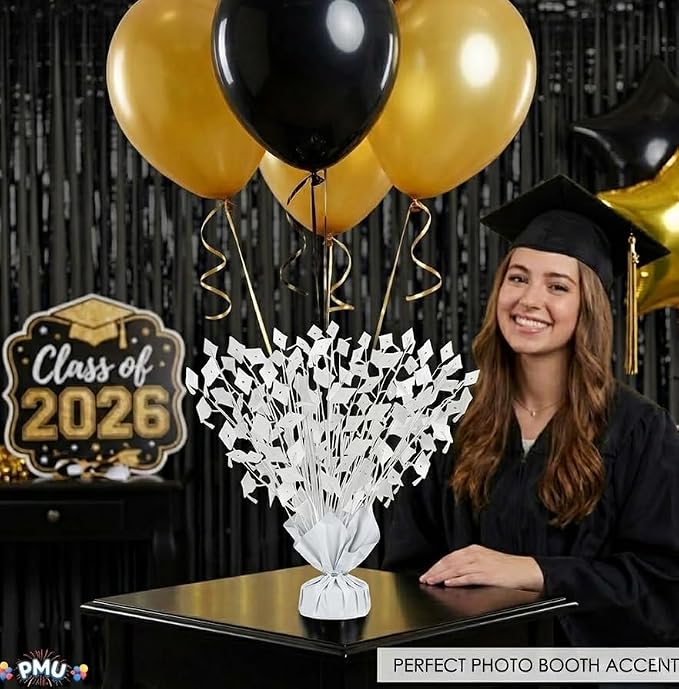 PMU White Graduation Balloon Weights, Graduation Centerpieces - Image 7