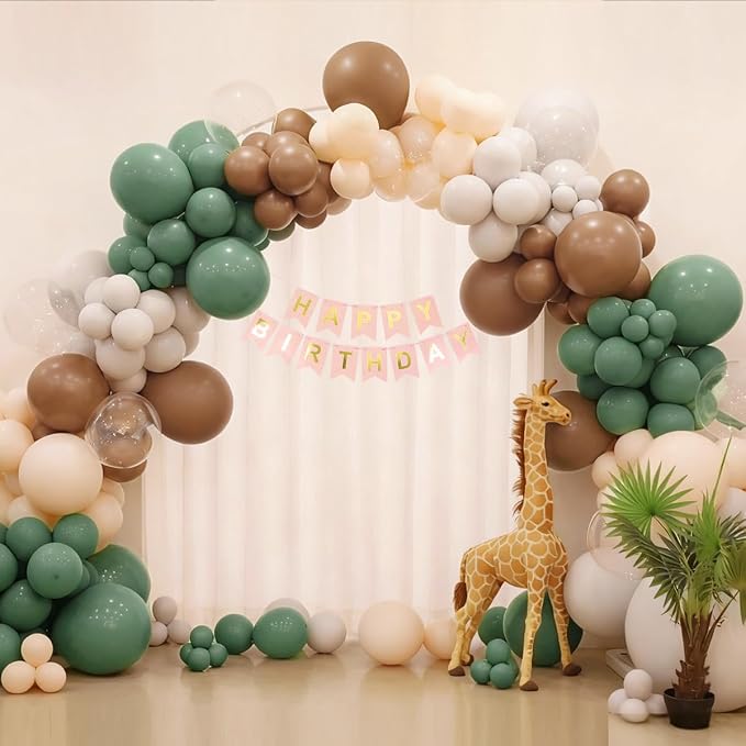 MEBAY Sage Green Brown White Garland Arch Kit - Image 7