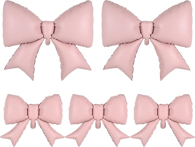 Pink Bow Foil Balloons 38in 21in Different Sizes Pink Bow Theme Coquette Party - Image 8