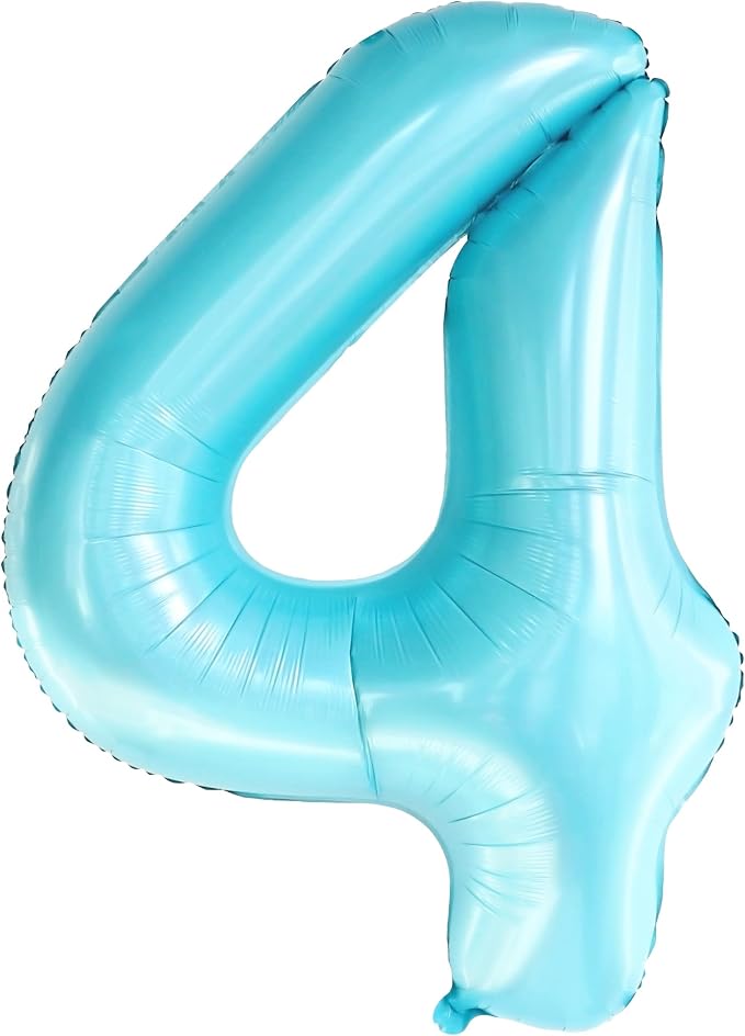 KatchOn Light Blue 4 Balloon Number 40 Inch | 4 Foil Balloon, Light Blue Four - Image 9