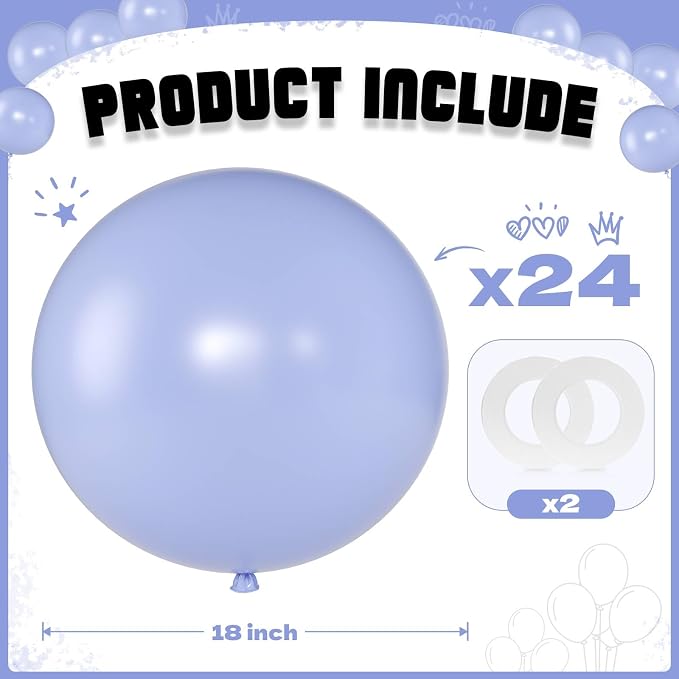 Dusty Gray Balloons 18 Inch 24 Pack Matte Helium Latex Round Balloons - Image 2