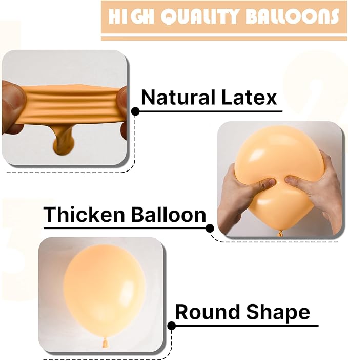 PartyWoo Nude Balloons 50pcs Apricot Boho Fall Neutral Color | 12 Inch Balloons - Image 8