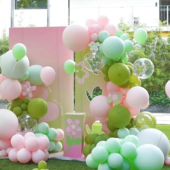 MEBAY Sage Green Pink Gold Balloon Arch Kit - Image 7