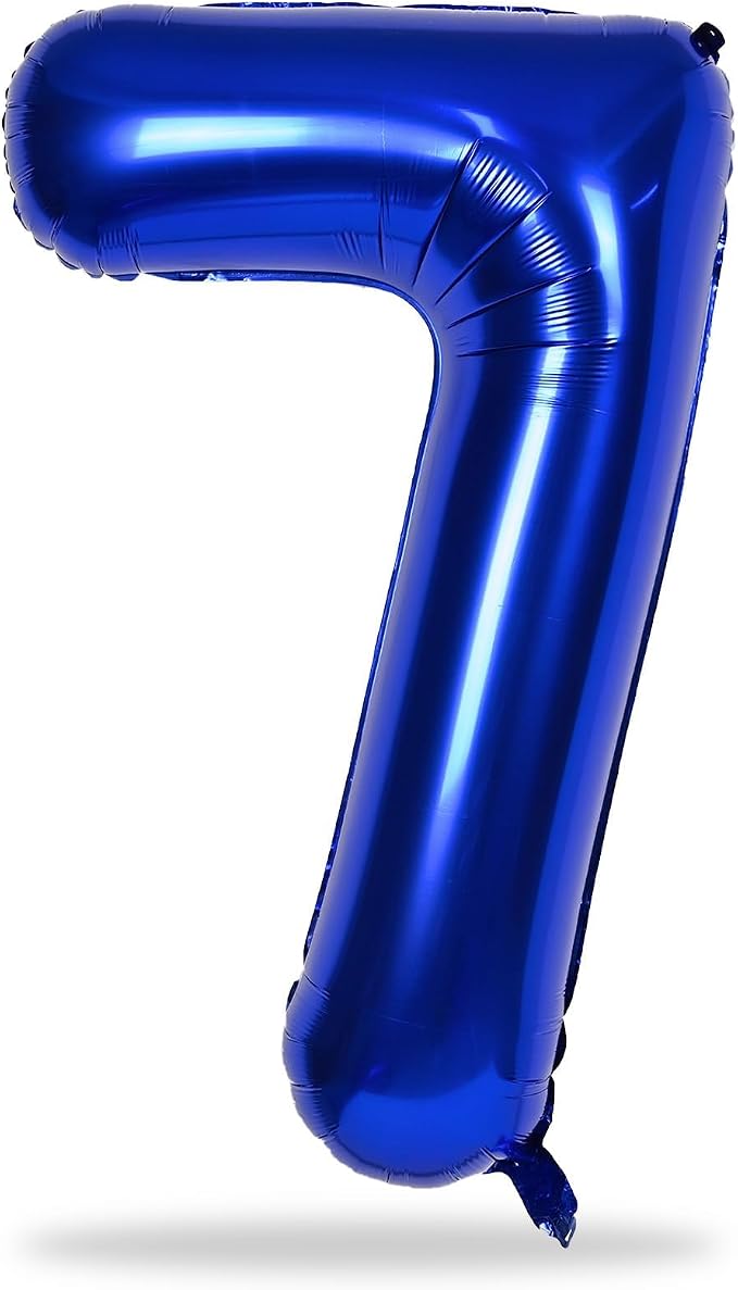 40'' Navy Blue Number 7 Balloon, Self Inflating Foil Number Balloons Set 0-9 - Image 8