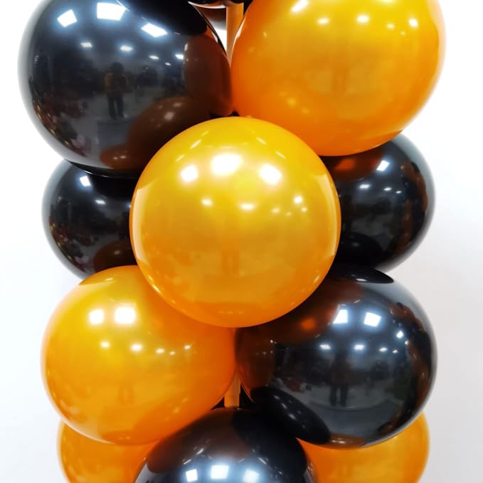 100Pcs Orange and Black Column Tower Balloons - Image 4