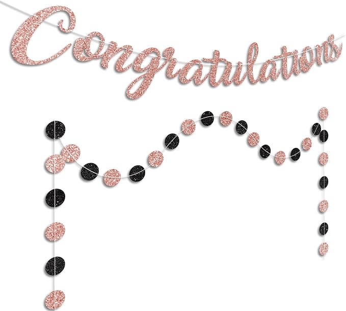 Rose Gold Congratulations Banner Sign Prestrung Congrats Banner Congratulations - Image 7