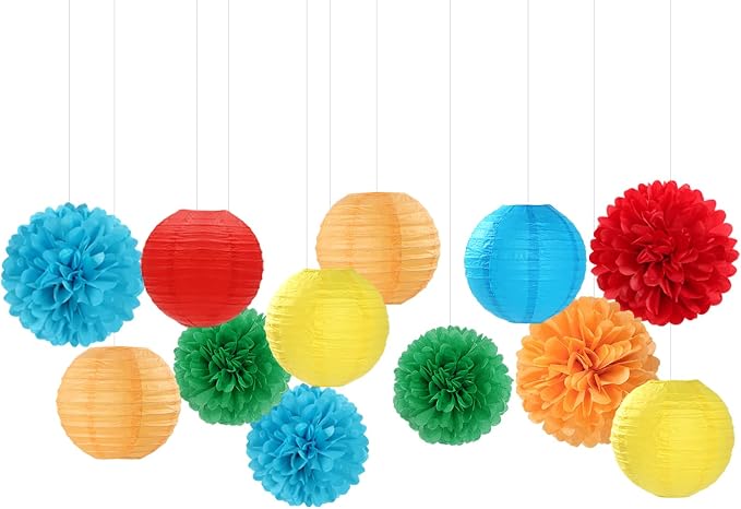 Rainbow Colorful Party-Decorations Paper-Flowers - Image 7