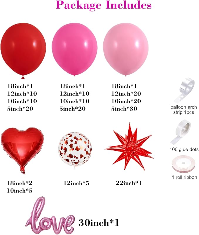 Valentines Day Balloon Garland Arch Kit - Image 6