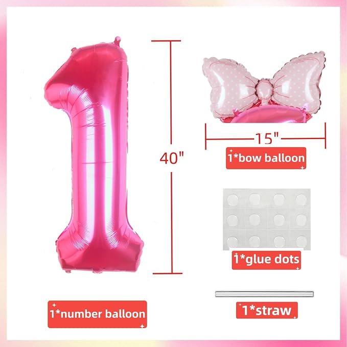 40 inch Pink Number 1 Balloon - Image 6