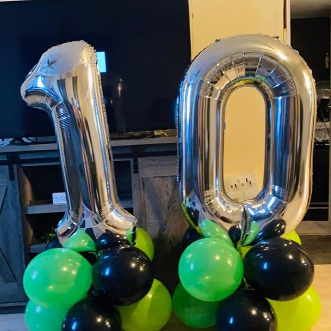 Silver Number 0 Balloon, 40 Inch Large Number Foil Mylar Balloons - Image 7
