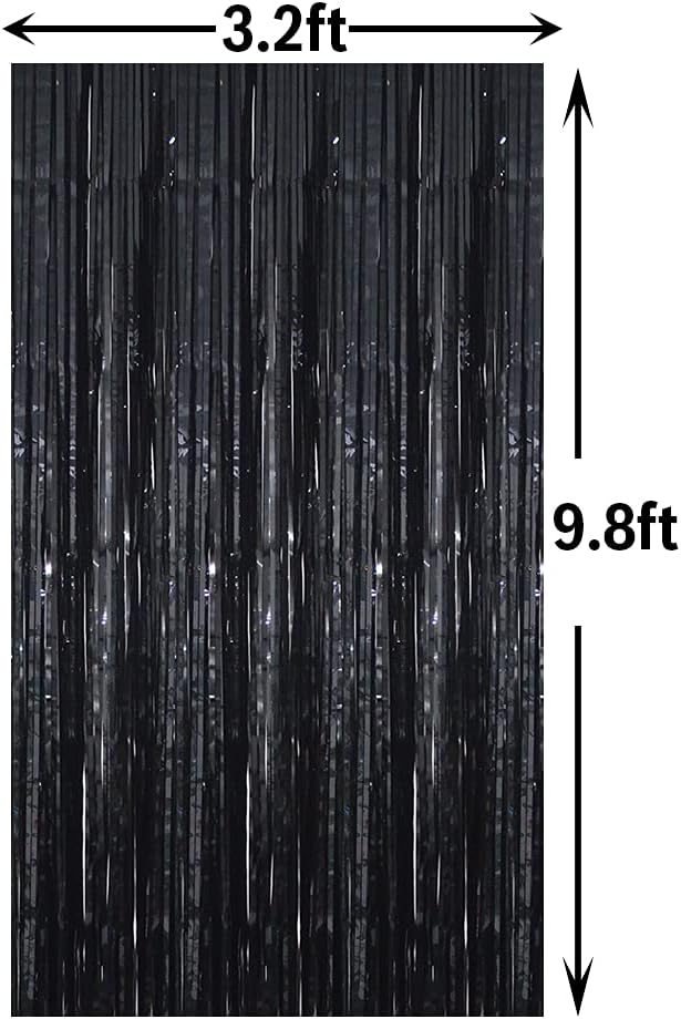 GOER 3.2 ft x 9.8 ft Black Photo Backdrop Party Streamers - Image 6