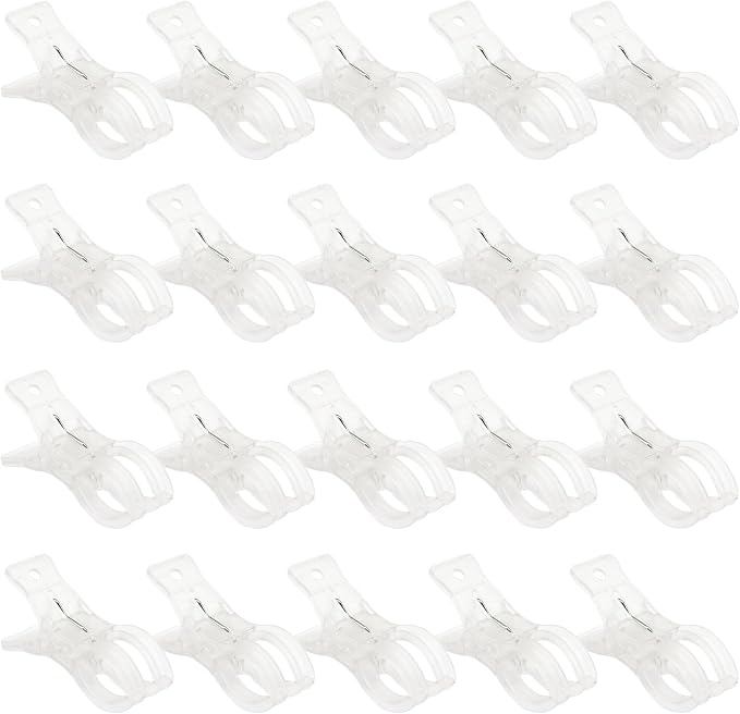 20 Pack Large Balloon Arch Clips, Transparent Plastic | Backdrop Spring Clamps - Image 5