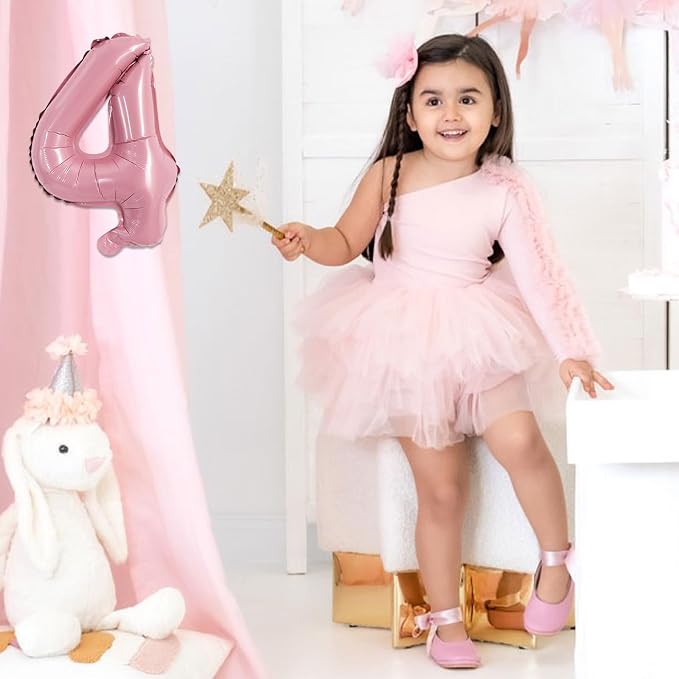 TONIFUL Number Balloon 16 Inch 10 Pcs Pink 0-9 Birthday Number Balloons | Small - Image 6