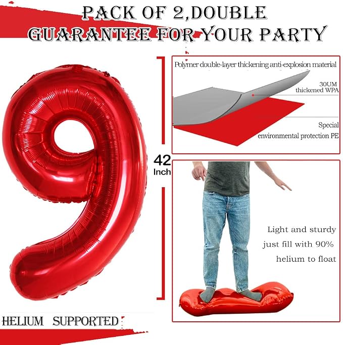 Number 19 Balloons for 19th Birthday Sweet 19 Party Decorations, 42 Inch Jumbo - Image 2