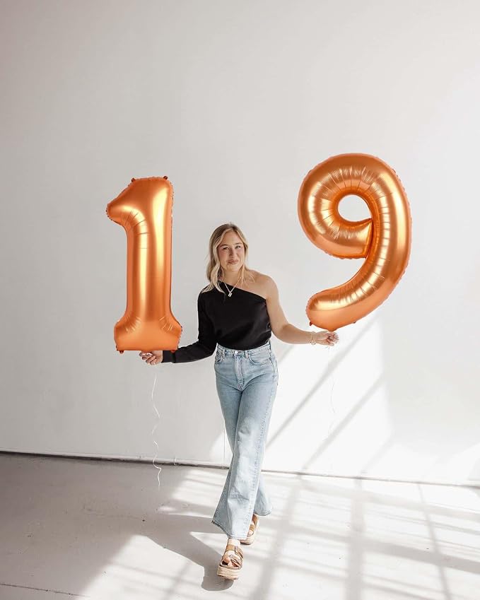 Orange Number 9 Balloon 40 Inch, 9th Birthday Party Decorations Men Women | - Image 9