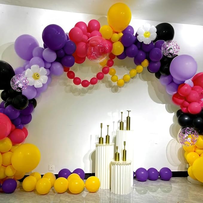 Hot Pink Purple Black Yellow Baloon Arch Kit, Kpop Music Hunter Balloons | 146 - Image 7