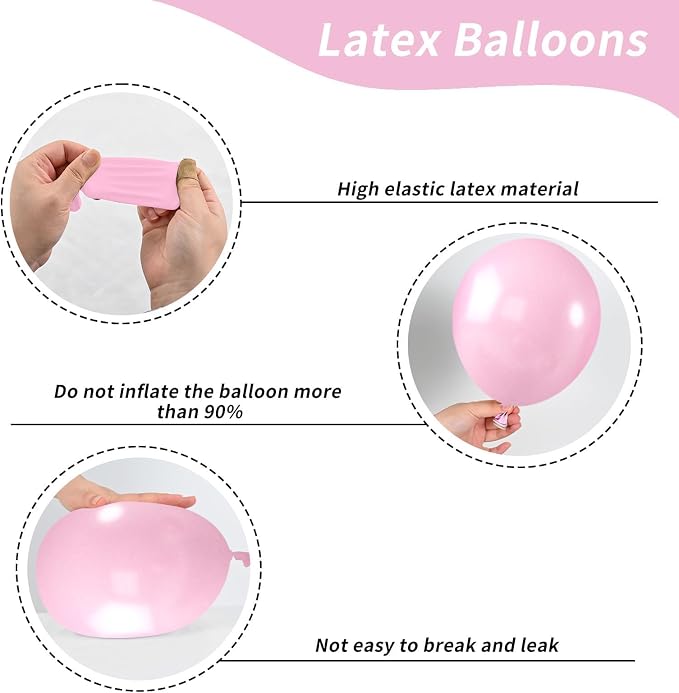 Metallic Chrome Pink 52 PCS 12 Inch Latex Balloons - Image 8